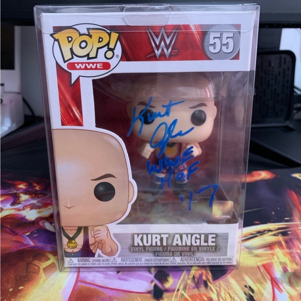 WWE Autograph Kurt Angle Funko Pop